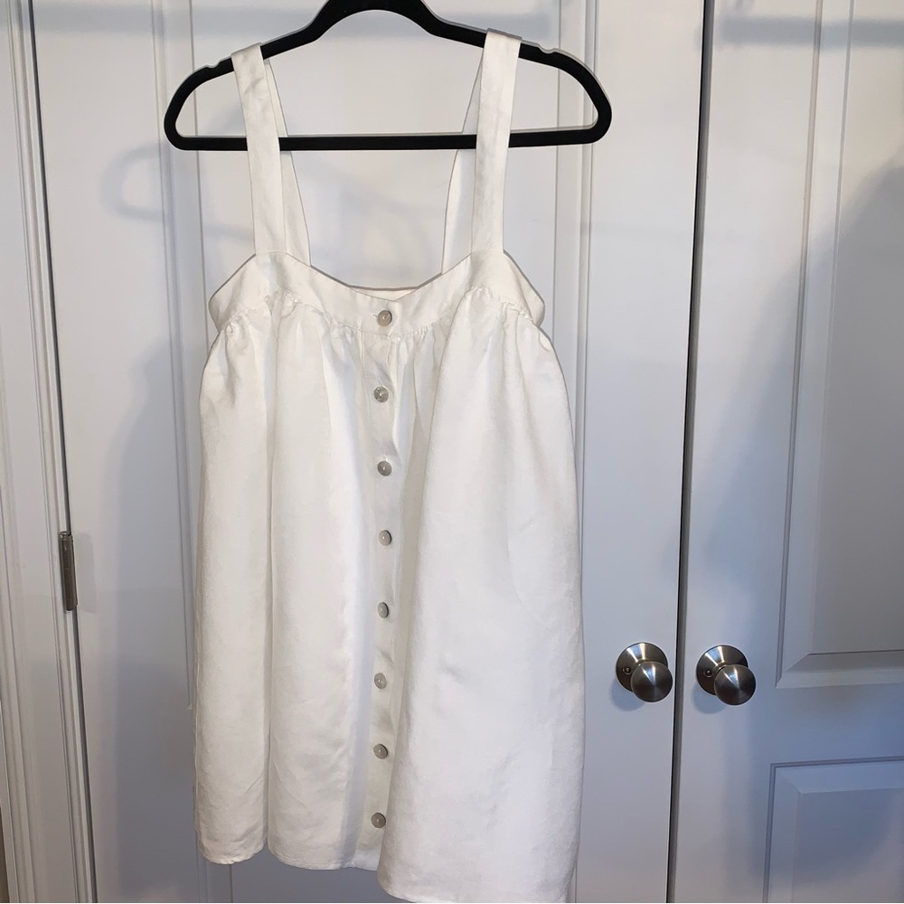 Flowy White Linen Cami Tank Top Buttons Boho TulaRosa Sz XS